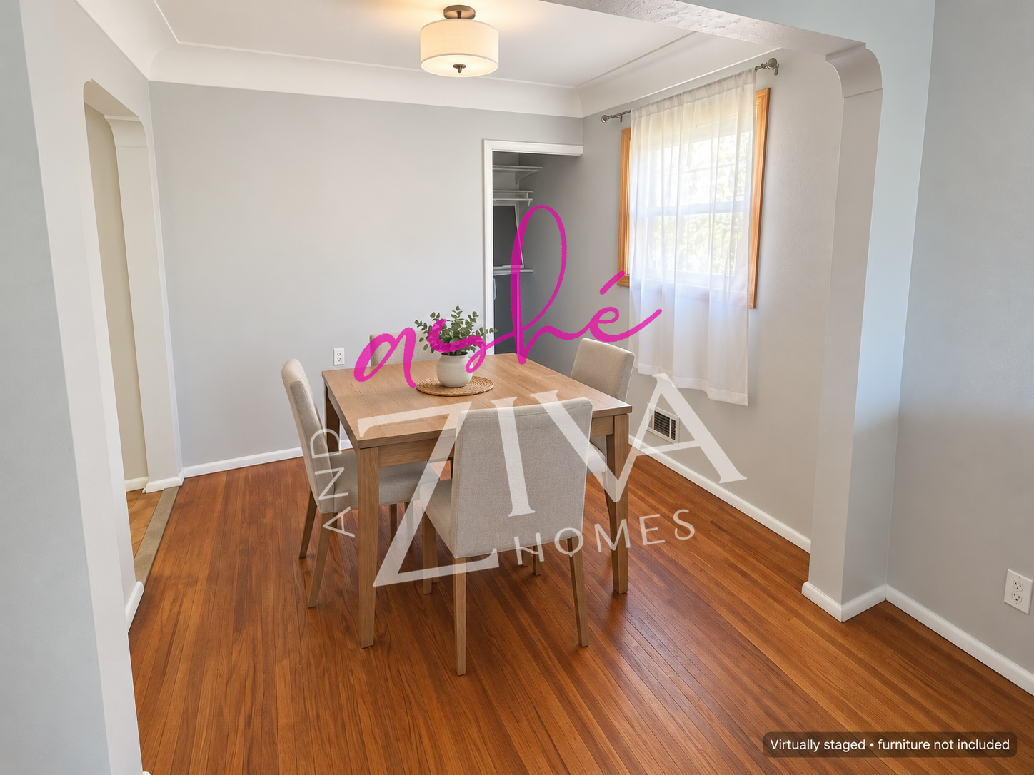 Virtually staged dining room at 1709 Freeman