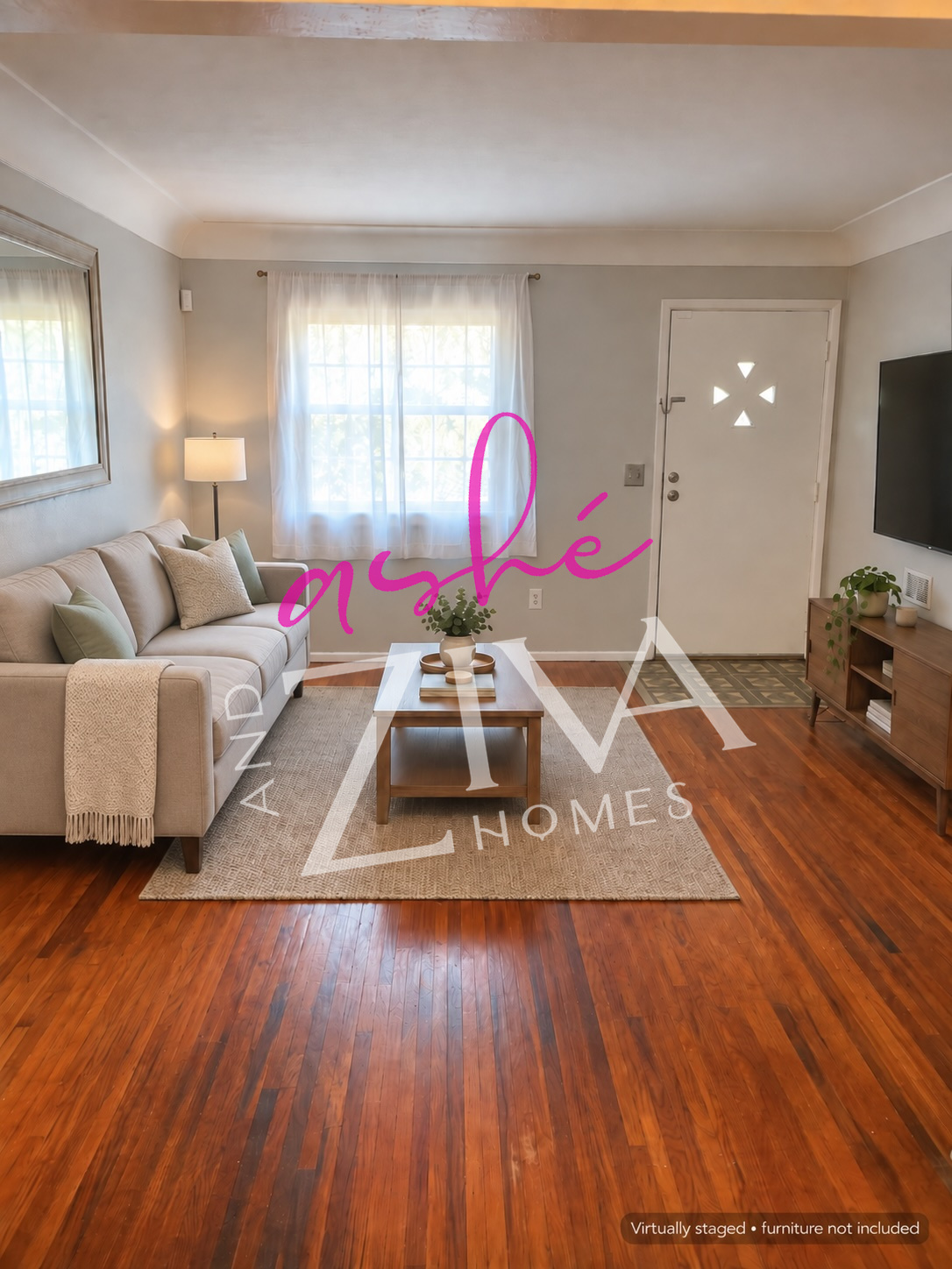 Virtually staged living room at 1709 Freeman